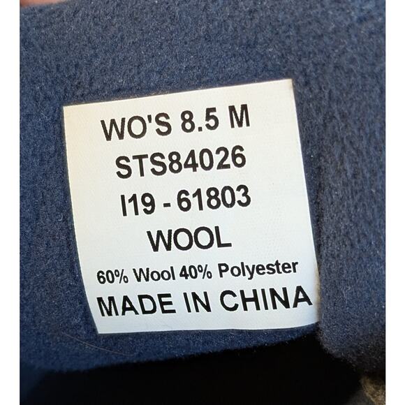 Sperry Topsider Saltwater Varsity Duck Boot 8.5 Navy Wine Stripe Wool Rubber - Picture 12 of 12